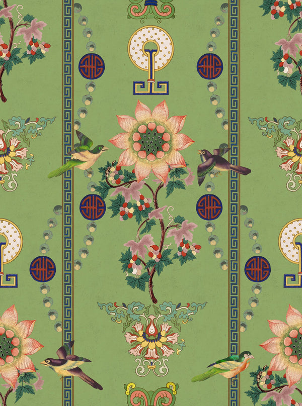 Lin Yuan Absinthe - Green Wallcovering | Mind the Gap