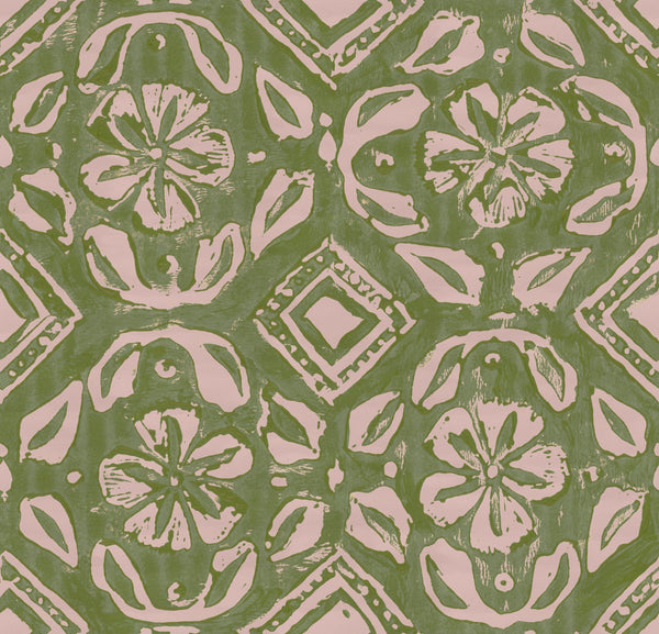 Chimney Cake Apple - Taupe, Green Wallcovering | Mind the Gap