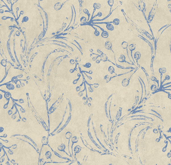 Wallflower Splash - Taupe, Blue Wallcovering | Mind the Gap