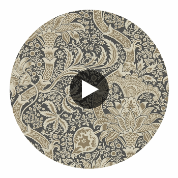 Indian Nickel Charcoal | William Morris Circular Swatch | DW