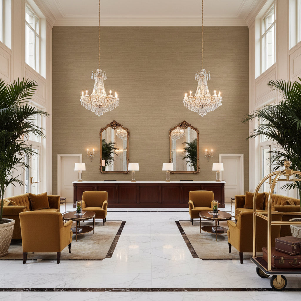 Milbanks Metallic Grasscloth Vinyl | Hollywood Wallcoverings