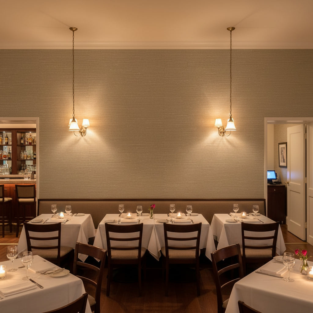Milbanks Metallic Grasscloth Vinyl | Hollywood Wallcoverings