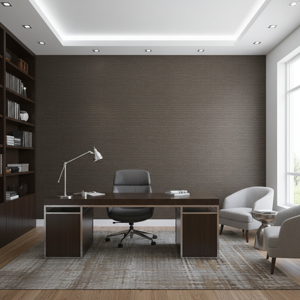 Martin's Metallic Grasscloth Vinyl | Hollywood Wallcoverings
