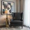 Embossed Reptile Scale Charcoal Black Upholstered Chair | Architectural Fabrics
