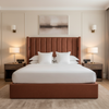 Smooth Pebble Grain Rustic Sienna Upholstered Headboard | Architectural Fabrics