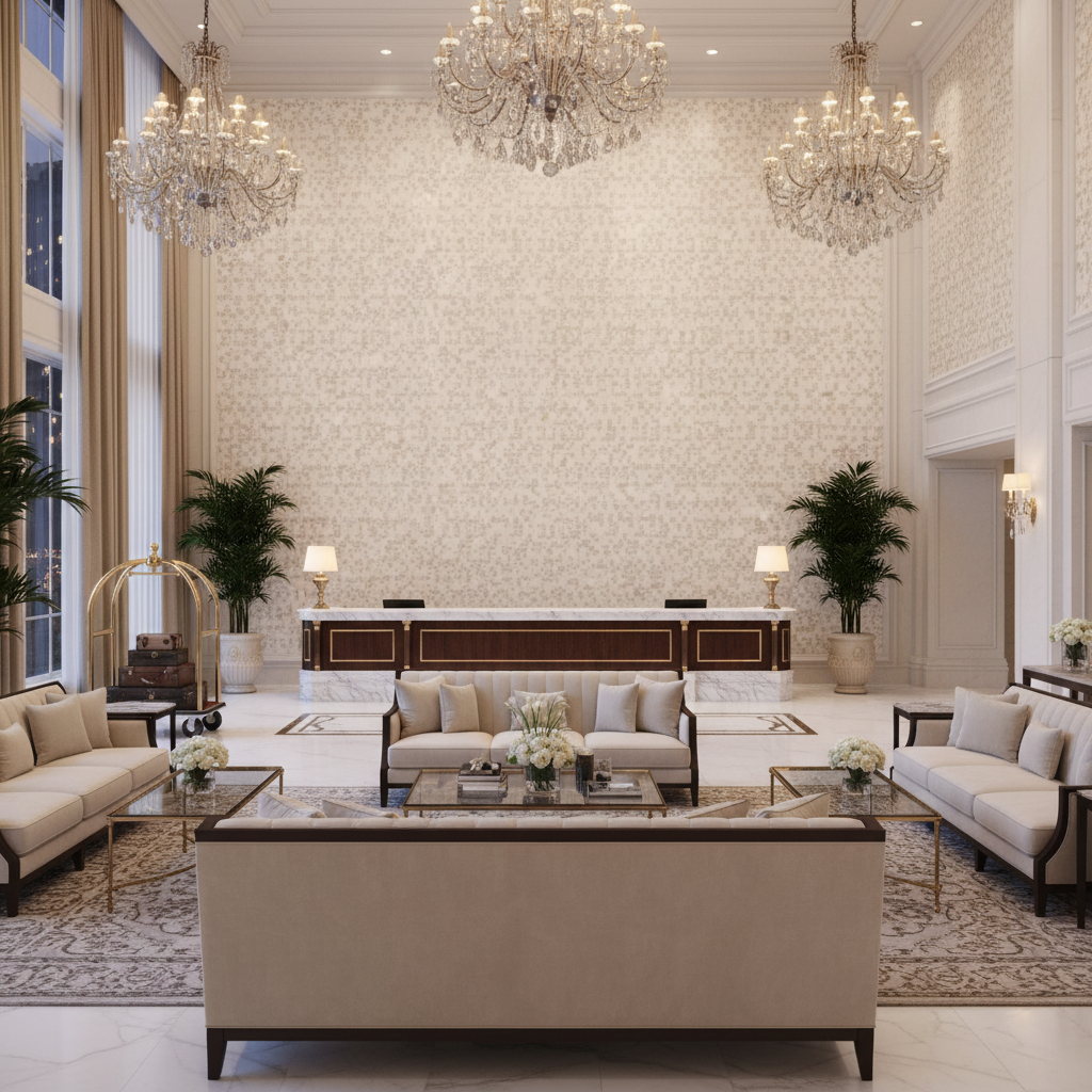 Nice Reima | Hollywood Wallcoverings - Hotel Lobby commercial room setting