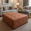 Smooth Matte Texture Terracotta Clay Upholstered Ottoman | Architectural Fabrics