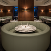 Smooth Pebble Grain Dusty Sage Upholstered Banquette | Architectural Fabrics