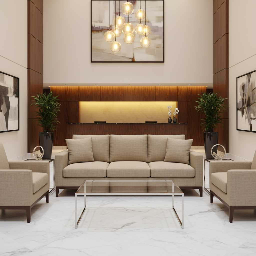 Brushed Linen Weave Natural Linen Upholstered Sofa | Architectural Fabrics