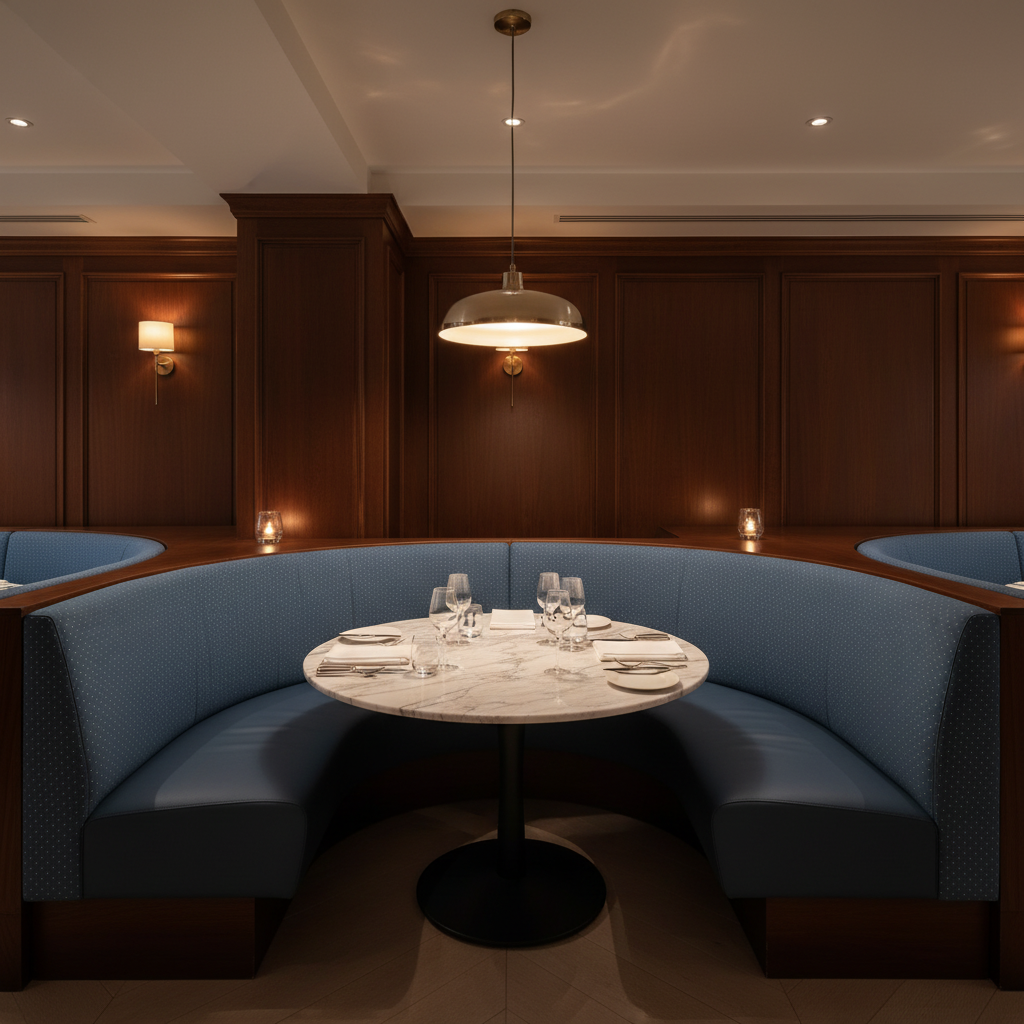 Analog - Twilight Etched Polyurethane Upholstered Banquette | Architectural Fabrics