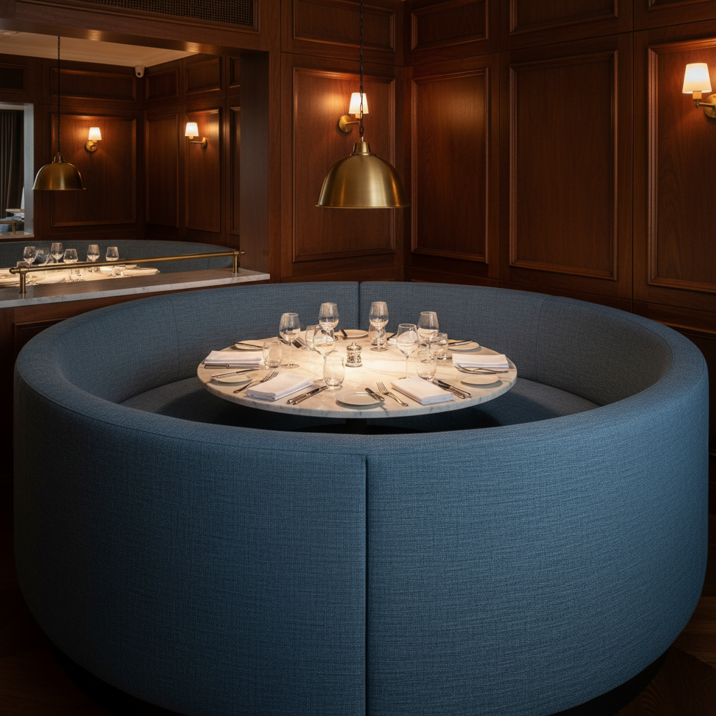 Marigot - Cobalt Upholstered Banquette | Architectural Fabrics