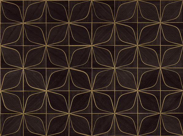 Oyster Bay-Ebony Wood Veneer Wallcovering | Phillipe Romano