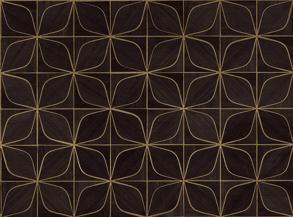 Oyster Bay-Ebony Wood Veneer Wallcovering | Phillipe Romano — WOOD-500770