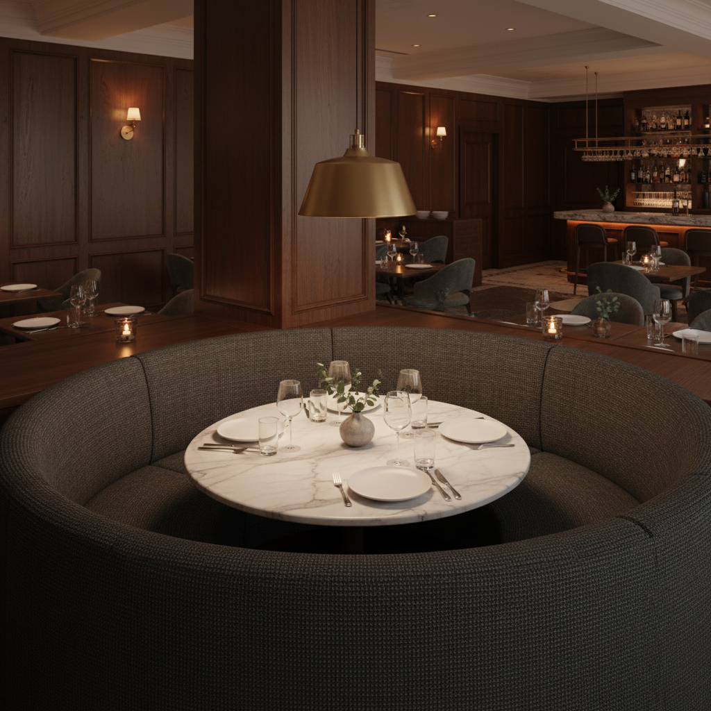 St. Eustatius - Carbon Upholstered Banquette | Architectural Fabrics