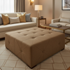Linen Island - Gust Upholstered Ottoman | Architectural Fabrics