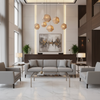Algiers - Silver Cloud Performance Vinyl Upholstered Sofa | Architectural Fabrics