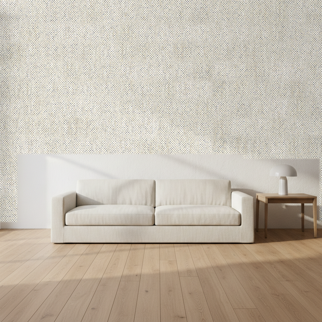Montauk Paperweave Gray Linen Wallcovering | Phillipe Romano room setting