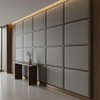 Fine Pebble Texture Cool Graphite Upholstered Wall Panel | Architectural Fabrics