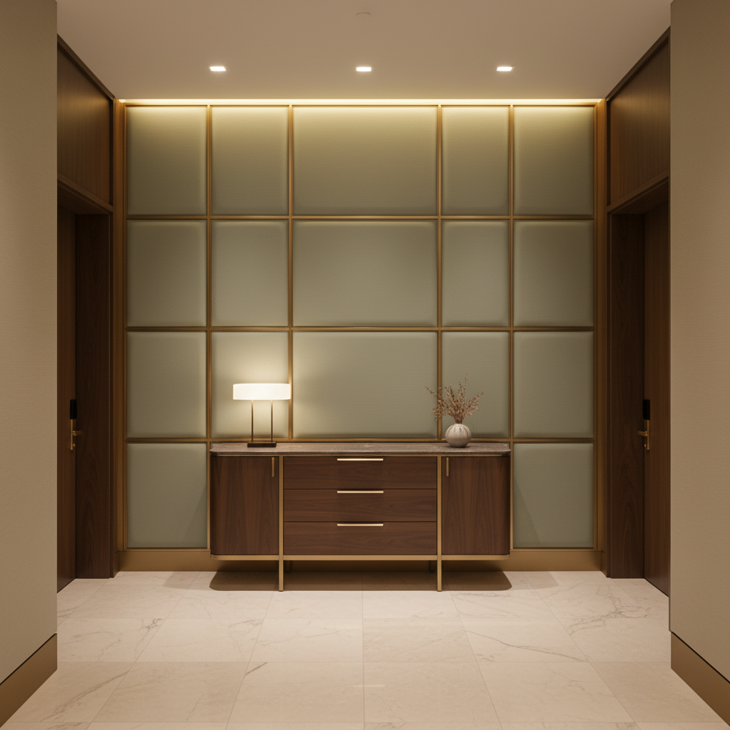 Smooth Pebble Grain Dusty Sage Upholstered Wall Panel | Architectural Fabrics