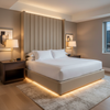 Smooth Pebble Grain Sandy Beige Upholstered Headboard | Architectural Fabrics