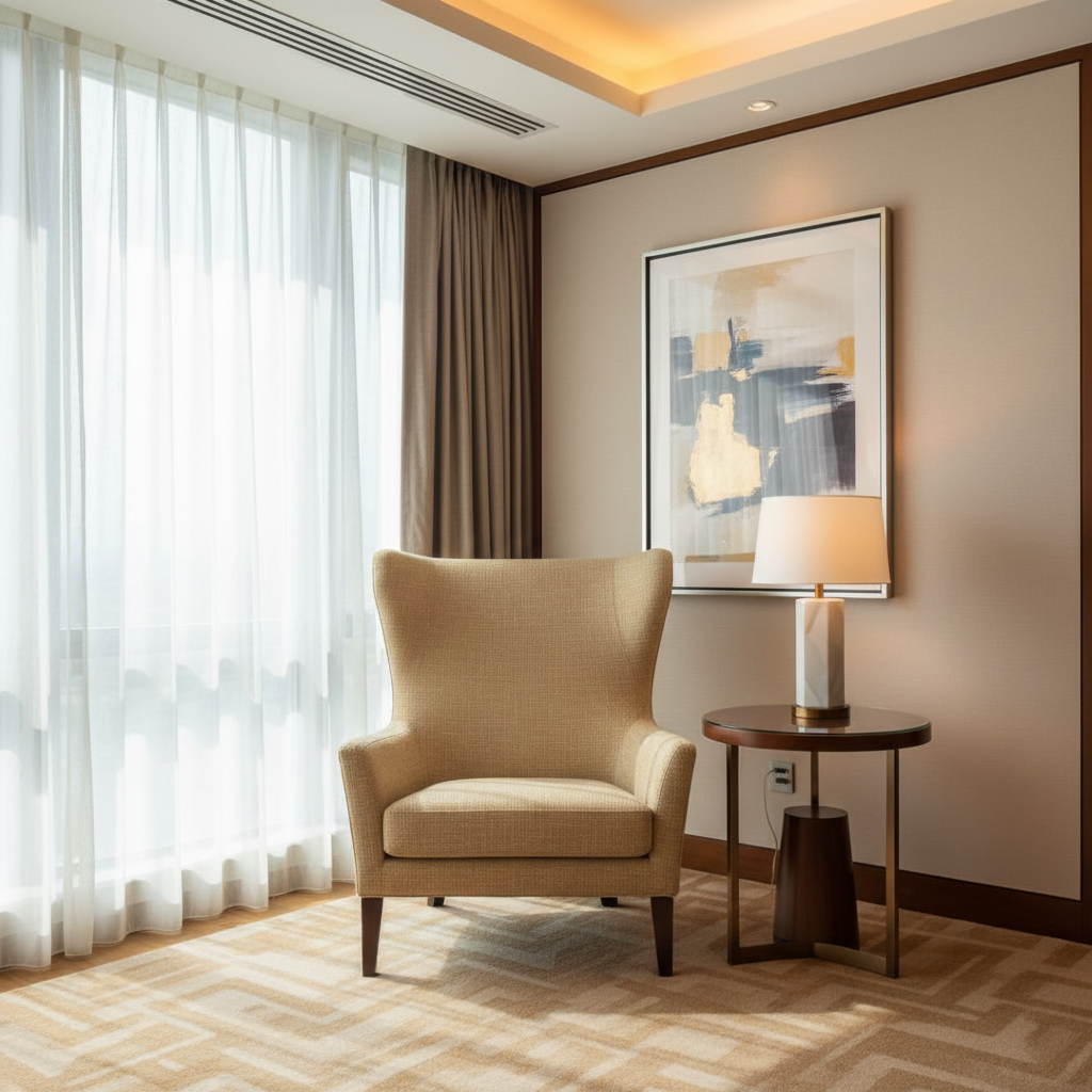Triangle Reef - Oatmeal Upholstered Chair | Architectural Fabrics
