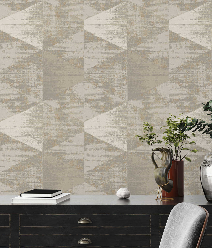 Geo Effect Beige Wallcovering | AS Creation