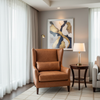 Fine Pebble Grain Burnt Sienna Upholstered Chair | Architectural Fabrics