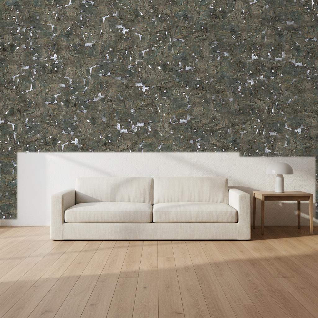 Nantucket Grasscloth Deep Sea & Metallic Silver Wallcovering | Phillipe Romano room setting