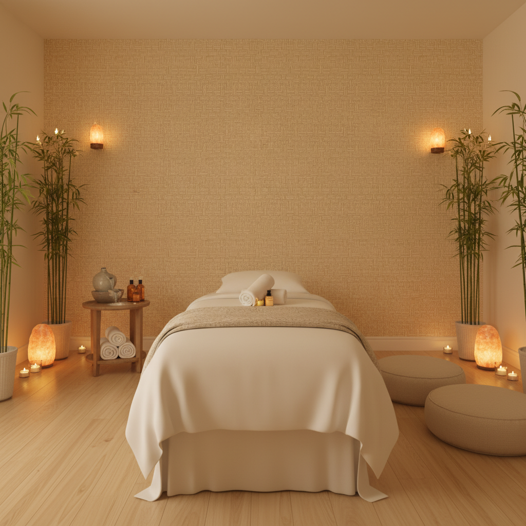 Moroccan Cream Basketweave | Hollywood Wallcoverings - Healthcare Waiting Room commercial room setting