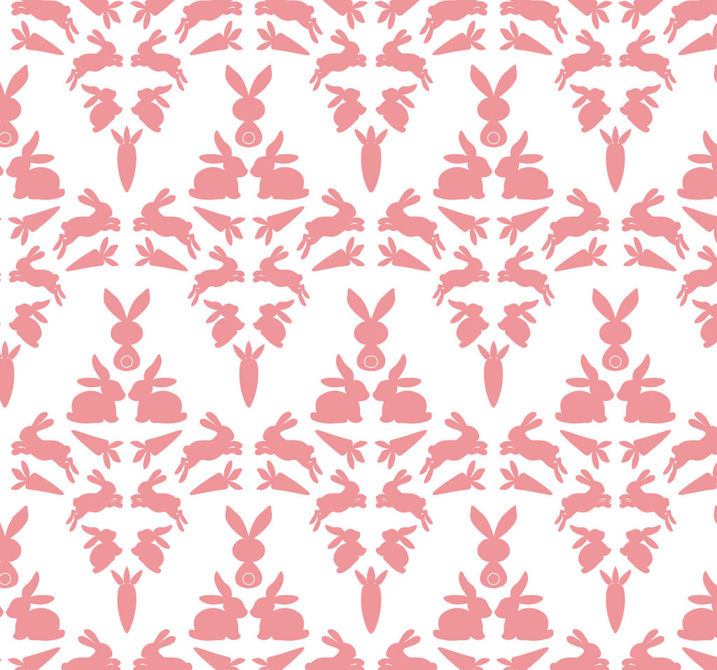 Waskally Wabbits - Red Pink - Rabbit Wallcovering | DW Bespoke Studios