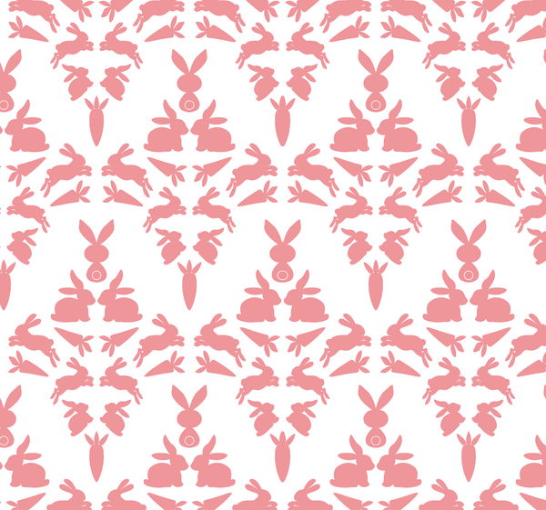 Waskally Wabbits - Red Pink - Rabbit Wallcovering | DW Bespoke Studios