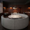 Aragon - Iron Ore Performance Vinyl Upholstered Banquette | Architectural Fabrics