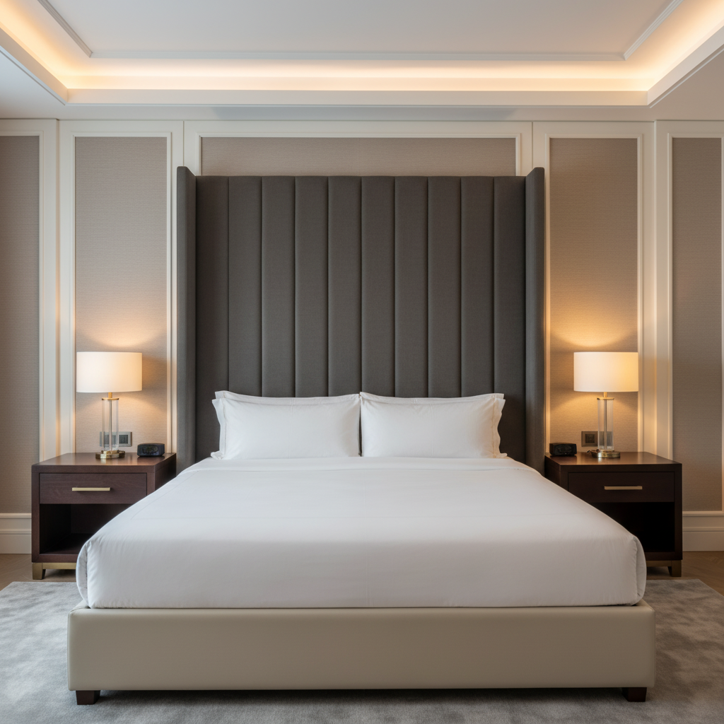 Linen Island - Cinder Upholstered Headboard | Architectural Fabrics