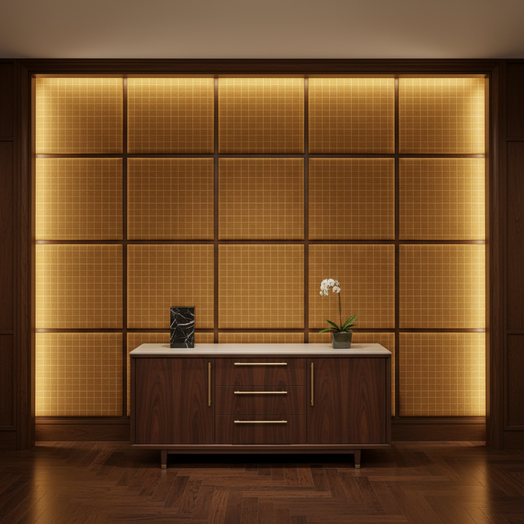 West End - Ginger Upholstered Wall Panel | Architectural Fabrics