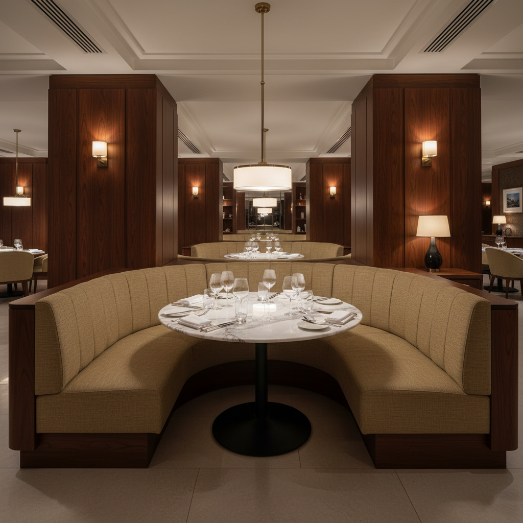 Linen Island - Prosecco Upholstered Banquette | Architectural Fabrics