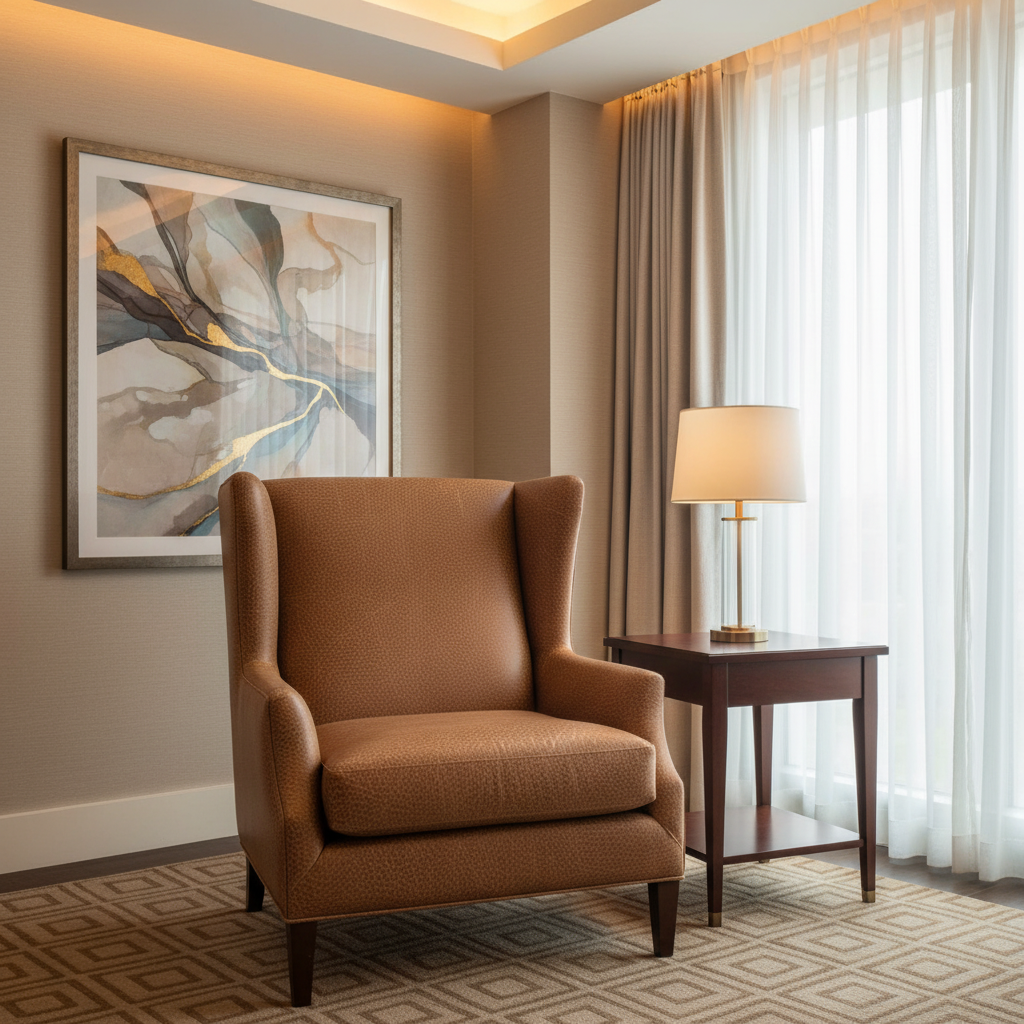 Fine Pebble Grain Cocoa Bean Upholstered Chair | Architectural Fabrics