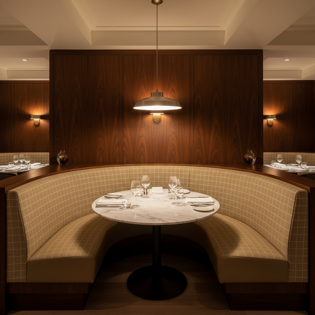West End - Fleece Upholstered Banquette | Architectural Fabrics