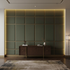 Smooth Velvet Deep Olive Upholstered Wall Panel | Architectural Fabrics