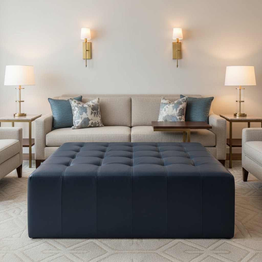 Kralendijk - Neptune Upholstered Ottoman | Architectural Fabrics