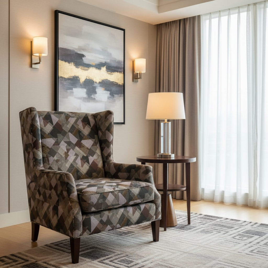 Trellis Bay - Charred Upholstered Chair | Architectural Fabrics