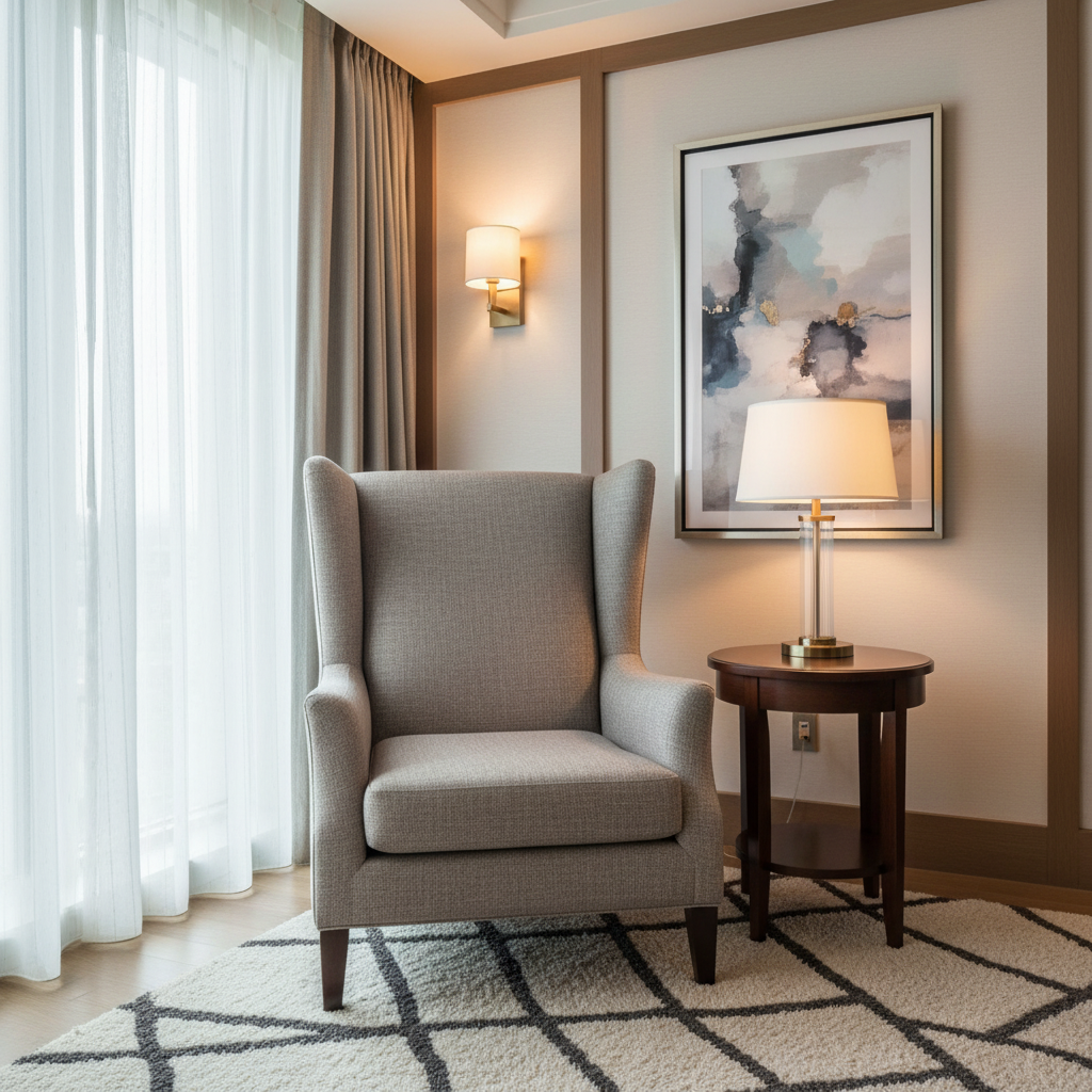 Brushed Linen Weave Misty Taupe Upholstered Chair | Architectural Fabrics