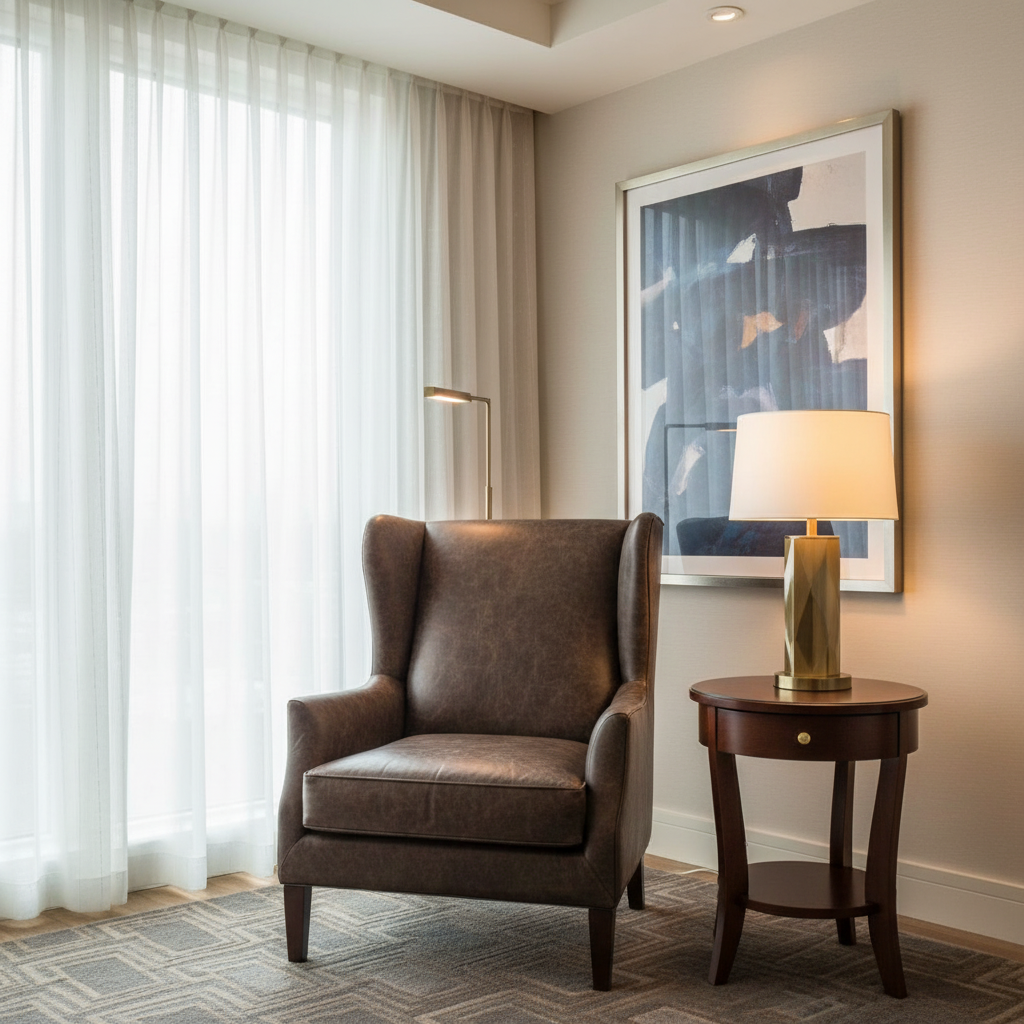 Alamo - Truffle Performance Vinyl Upholstered Chair | Architectural Fabrics