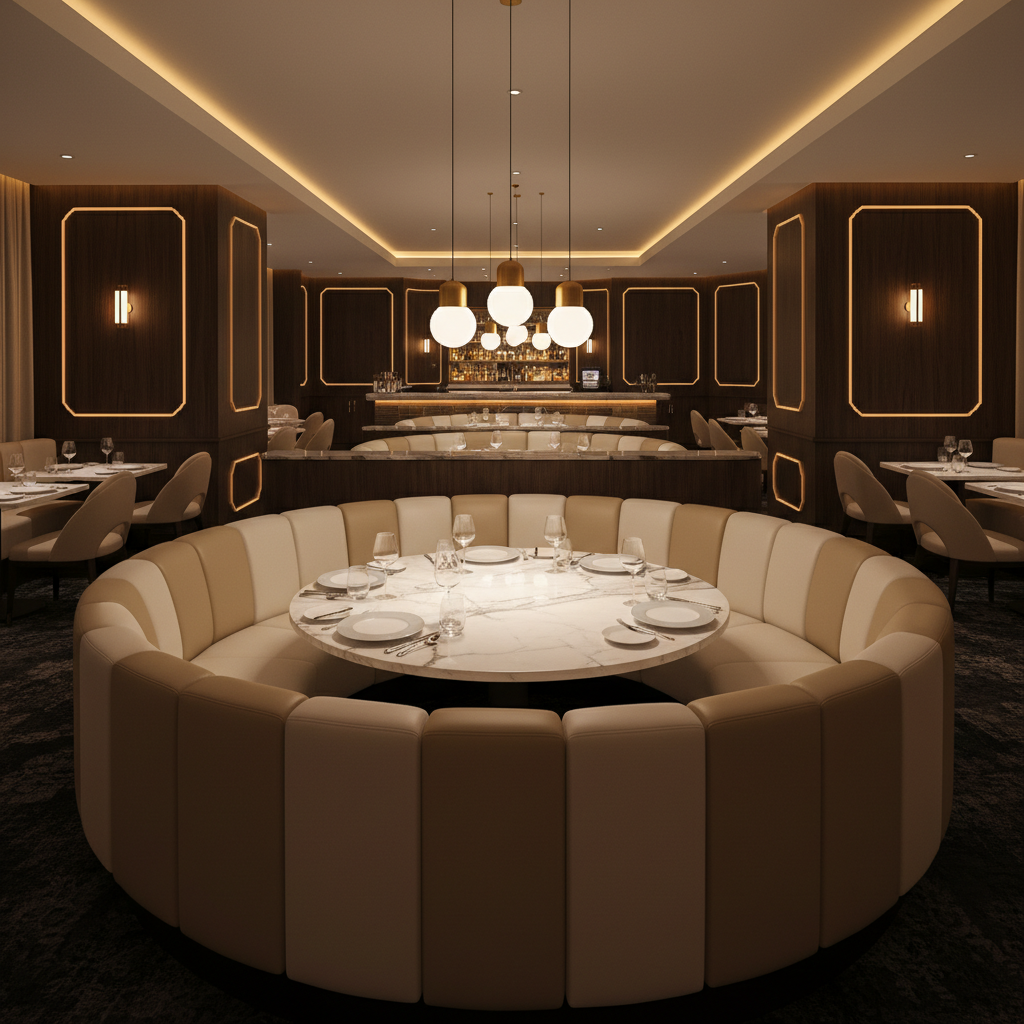 Elkton Barley Upholstered Banquette | Architectural Fabrics