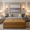 Aarden - Golden Umber Silicone Hybrid Upholstered Ottoman | Architectural Fabrics