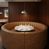 Alamo - Earthen Clay Performance Vinyl Upholstered Banquette | Architectural Fabrics