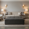 Aire Pebbled - Charcoal Breathable Polyurethane Upholstered Ottoman | Architectural Fabrics
