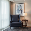 Fine Pebble Grain Deep Indigo Upholstered Chair | Architectural Fabrics