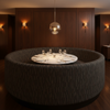 Stitchwork Bay - Chocolate Upholstered Banquette | Architectural Fabrics
