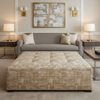 Turf Bay - Oat Upholstered Ottoman | Architectural Fabrics