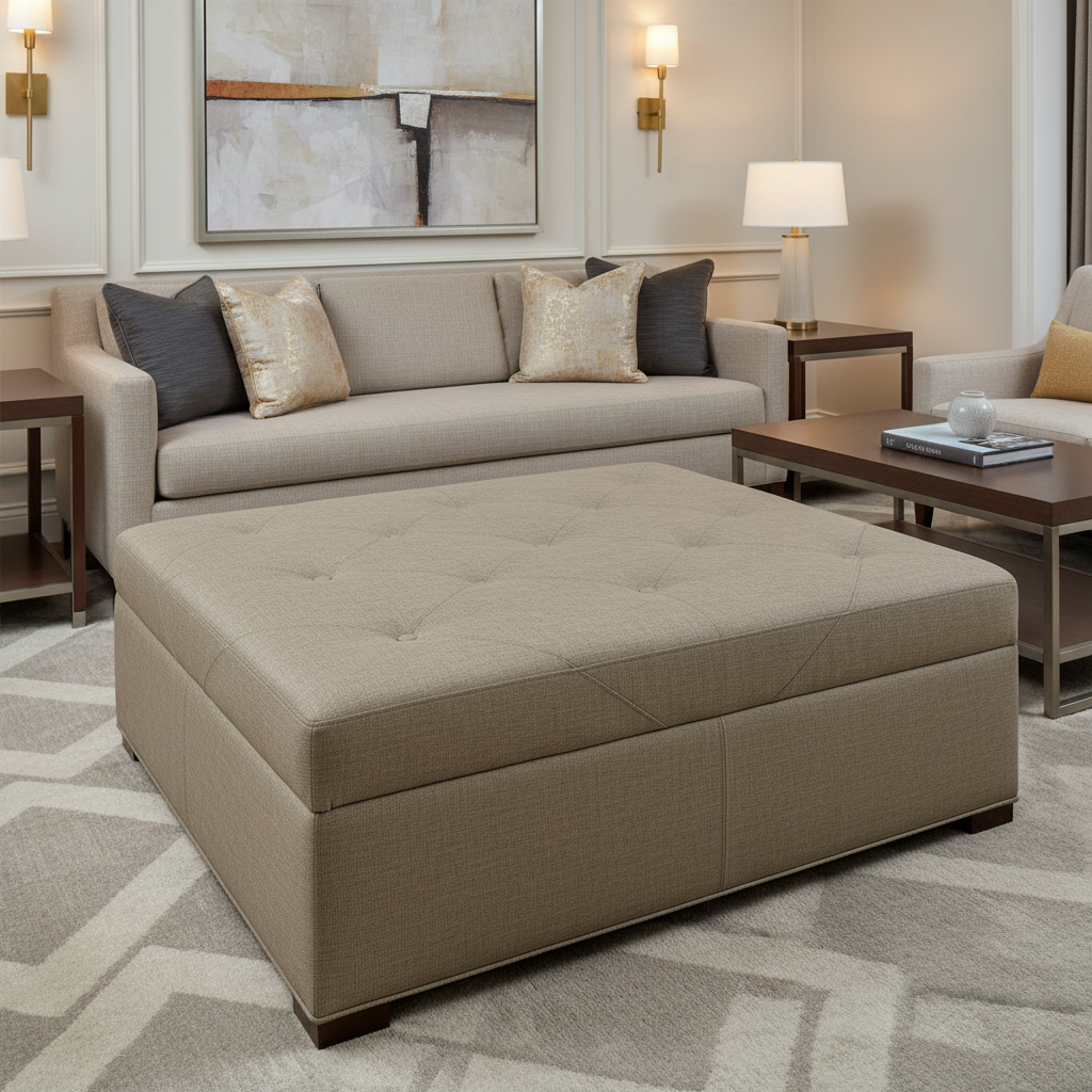 Marigot - Ridge Upholstered Ottoman | Architectural Fabrics